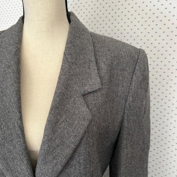 Vintage Andre Barreau Wool Blazer 10 Gray Jacket Coat Academia Office 60s 70s - Picture 3 of 7